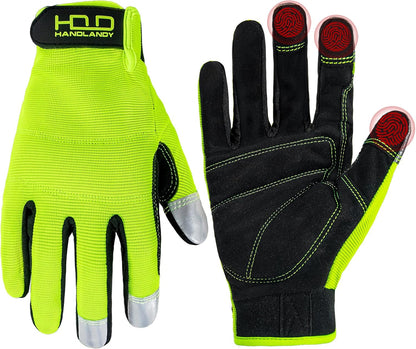 Work Gloves for Men & Women, Utility Mechanic Working Gloves Touch Screen, Flexible Gardening Gloves for Yard