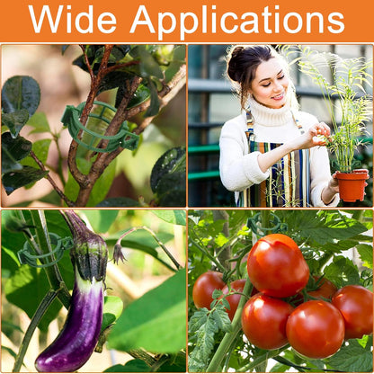 Tomato Support Hooks with String 20 Pcs,100 Pcs Plant Support Clips for Climbing Plants,Tomato Trellis Roller Hooks with 49.2FT String,Reusable Grape Vine Clips to Prevent Tomatoes