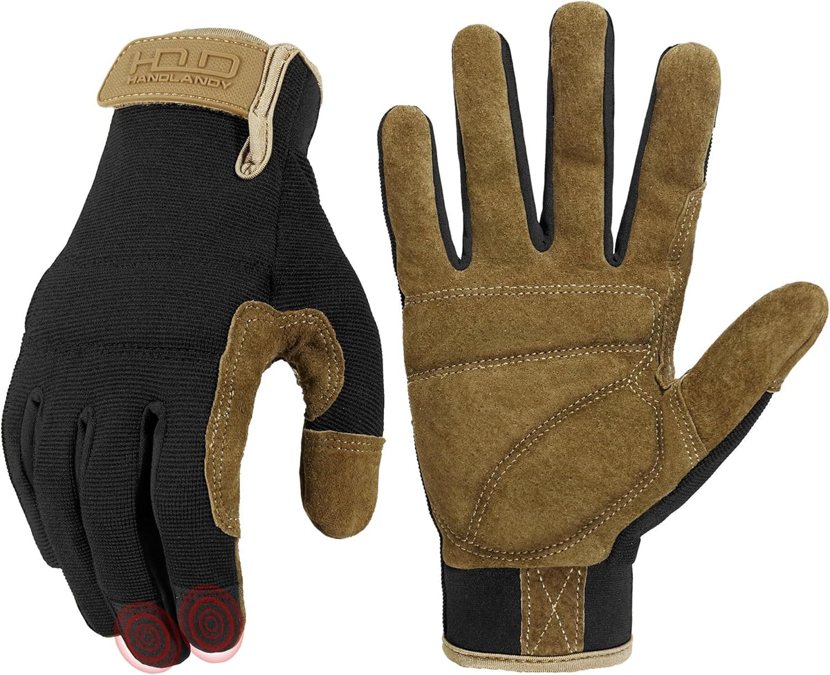 Work Gloves for Men & Women, Utility Mechanic Working Gloves Touch Screen, Flexible Gardening Gloves for Yard