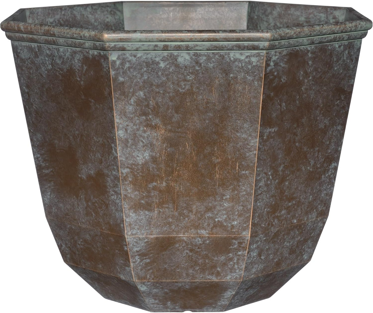 Classic Home and Garden by Growscape Shaina Planting Pots - Lightweight Indoor & Outdoor Plant Pots - UV-Resistant Resin Flower Pots - Pot Planters for Flowers & Herbs (15” Earth)