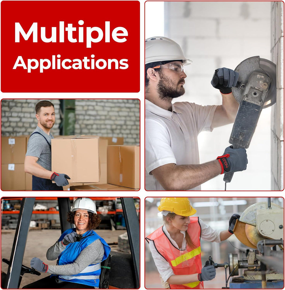 Work Gloves for Men & Women, Utility Mechanic Working Gloves Touch Screen, Flexible Gardening Gloves for Yard