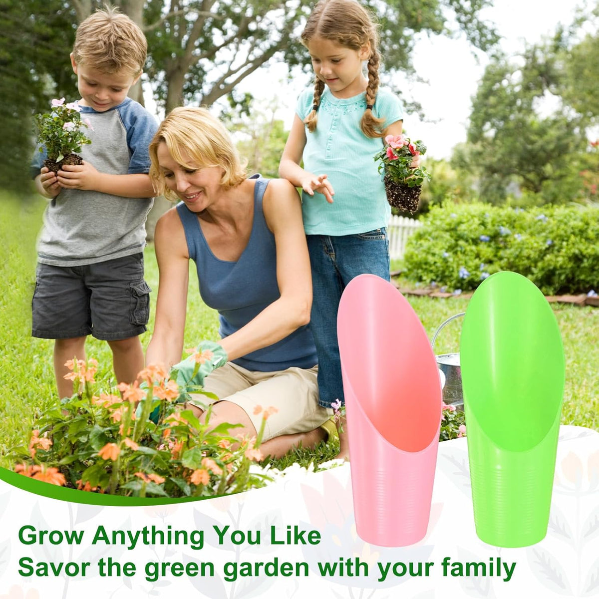 M METERXITY 18-Pack Bonsai Soil Scoops, Plastic Garden Soil Scoops Bucket Shovel Potting Scoopers for Transplanting/Flower Planting/Plant Succulent, Colorful Small Gardening Tools [Multicolor]