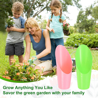 M METERXITY 18-Pack Bonsai Soil Scoops, Plastic Garden Soil Scoops Bucket Shovel Potting Scoopers for Transplanting/Flower Planting/Plant Succulent, Colorful Small Gardening Tools [Multicolor]