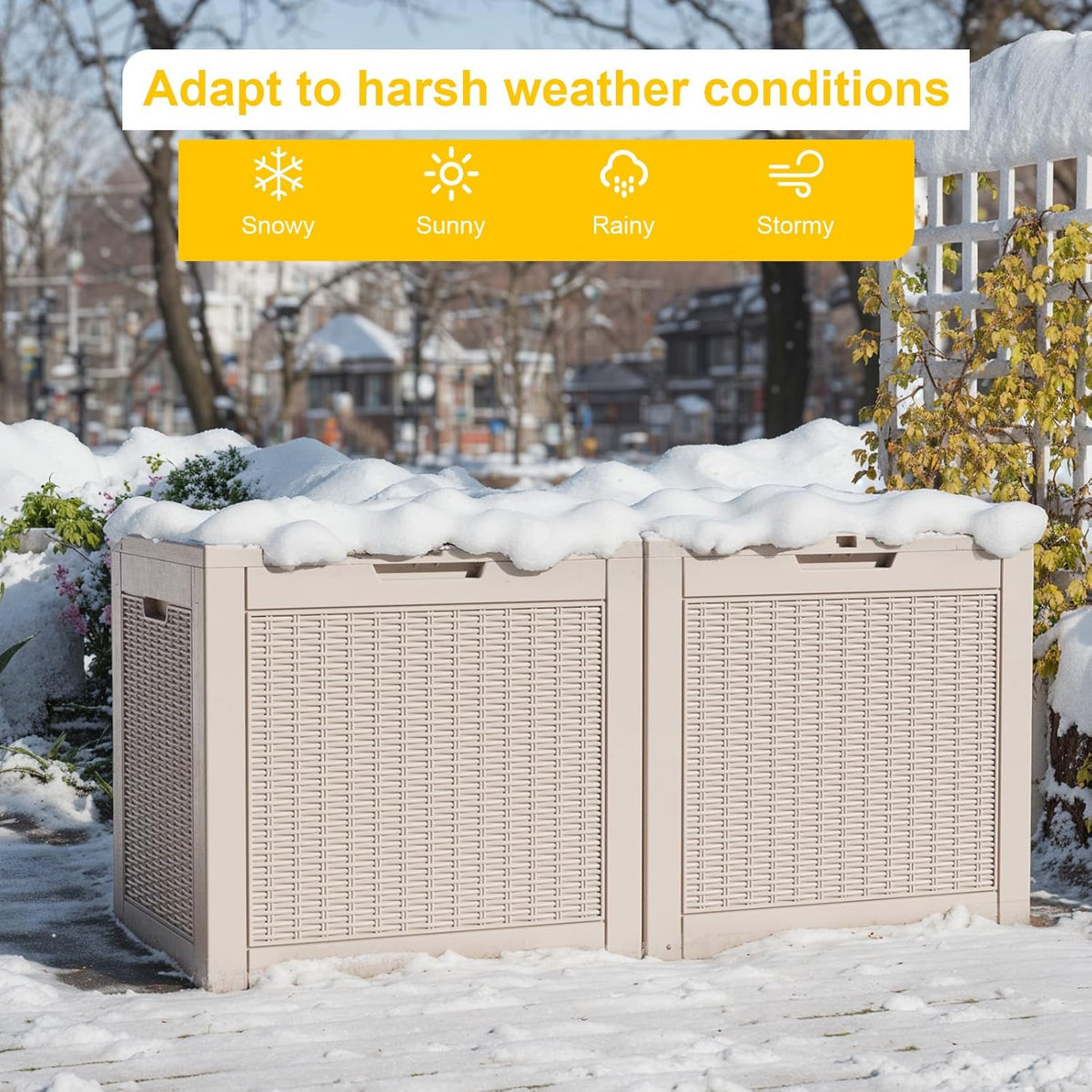 30 Gallon Outdoor Deck Box, Lockable Waterproof Outdoor Storage Boxes For Garden Tools,Indoor Cushions,Accessories Outside Storage Resin Weatherproof Container(Black)