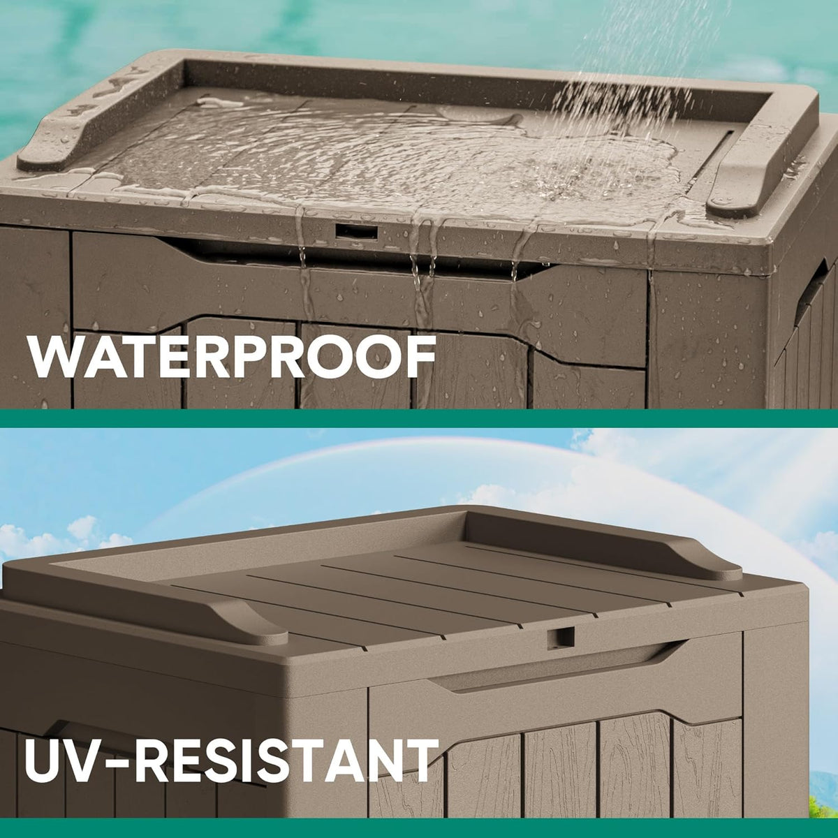 30 Gallon Resin Deck Box Waterproof Outdoor Storage Box for Patio Furniture Pool Accessories Indoor Storage for Cushion Garden Tools (30 Gallon, Black)