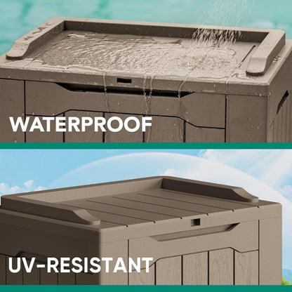 30 Gallon Resin Deck Box Waterproof Outdoor Storage Box for Patio Furniture Pool Accessories Indoor Storage for Cushion Garden Tools (30 Gallon, Black)