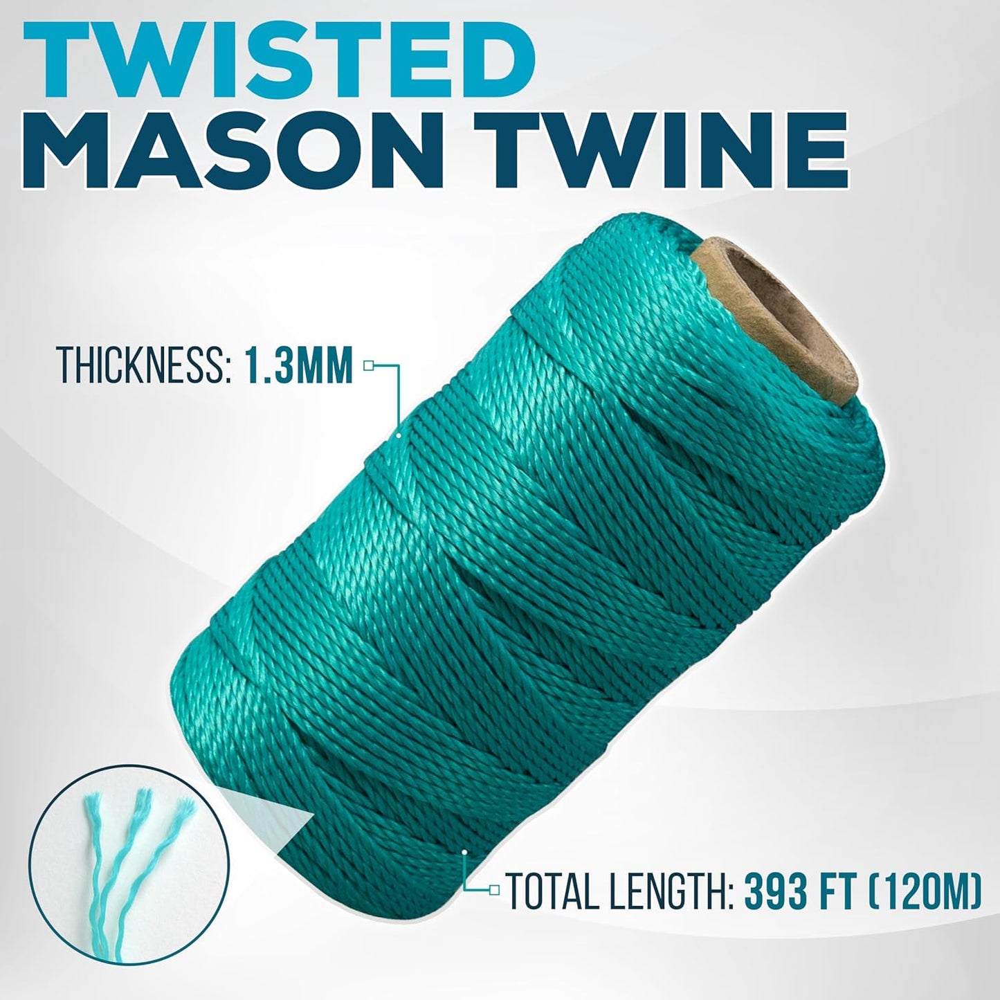 Mason Line String Reel 260FT, 390FT, 780FT, 1500FT, 2300FT, Durable Construction Twine for Laying Bricks, Blocks, Fences in Gardening, DIY & Landscaping Projects (Orange, 262 Ft)