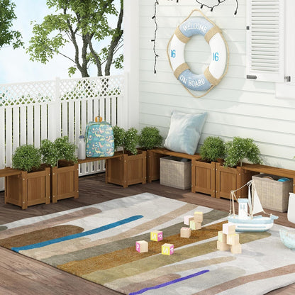 Furinno FG17478 Tioman Outdoor Patio Furniture Hardwood Potting Bench, Natural