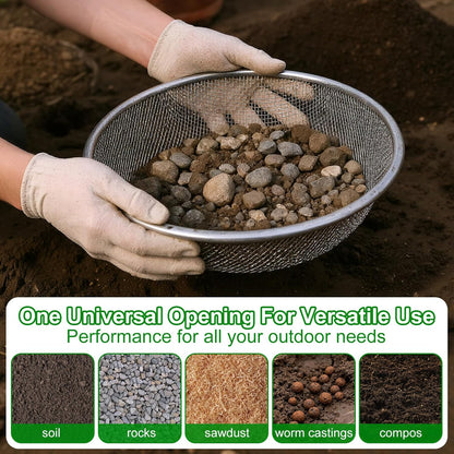 2 Pack Soil Sifter for Gardening - Rock Compost Sand Sifter Fits 5-Gallon Buckets 1/4 Inch & 1/8 Inch Mesh Sifting Screen Sieve for Gravel, Dirt, Sawdust with Repotting Mat