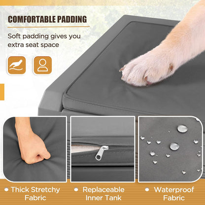 Devoko 100 Gallon Waterproof Large Resin Deck Box Indoor Outdoor Lockable Storage Container for Patio Furniture Cushions Garden Tools (100 Gallon, Black)