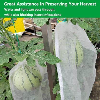 Belit 10Pcs 23.6"x15.7" Garden Netting pest Barrier Tomatoes Protection Bags Large Size Nylon Mesh Reusable Fruit Bags for Protecting Fruits Vegetables