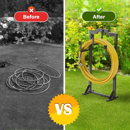 Skycarper Garden Hose Reel Holder Water Hose Hanger Organizer Stand,Black