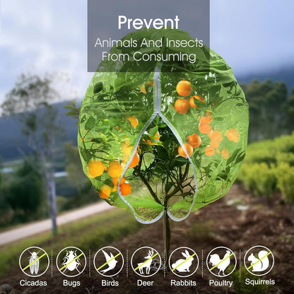 Fruit Tree Netting, RIFNY 3.9 X 3.3 FT Blueberry Bush Netting Cover with Zipper Drawstring, Outdoor Mosquito Net Garden Netting Cover Protector Plant from Birds Cicadas Animals Insect (4 PCS, White)