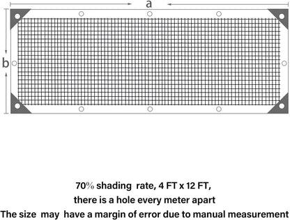 winemana 70% Shade Cloth 10x20 FT - Durable UV Blocking Mesh Tarp for Garden, Patio, Greenhouse & Chicken Coop - Sun Shade Cover with Grommets for Plants, Dog Kennel, Outdoor Use