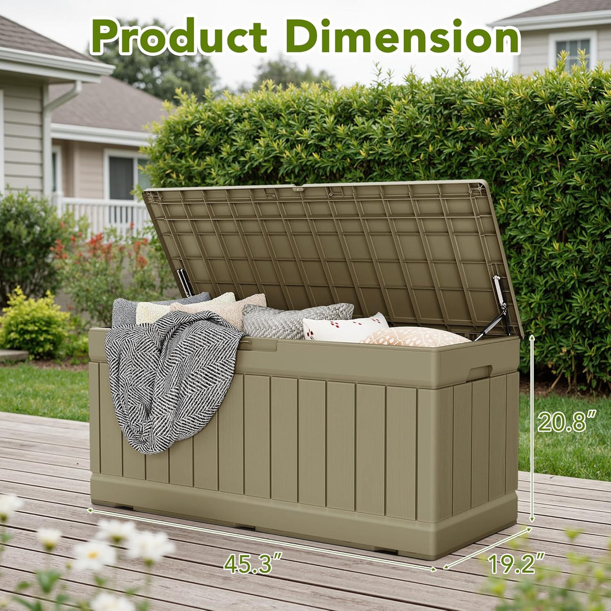 30 Gallon Resin Deck Box Waterproof Outdoor Storage Box for Patio Furniture Pool Accessories Indoor Storage for Cushion Garden Tools (30 Gallon, Black)