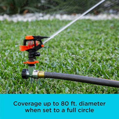 Black + Decker® Impulse Sprinkler – Up to 5,027 Sq. Ft. Coverage, Adjustable Spray, Secure Spike Base BXWNBB57395