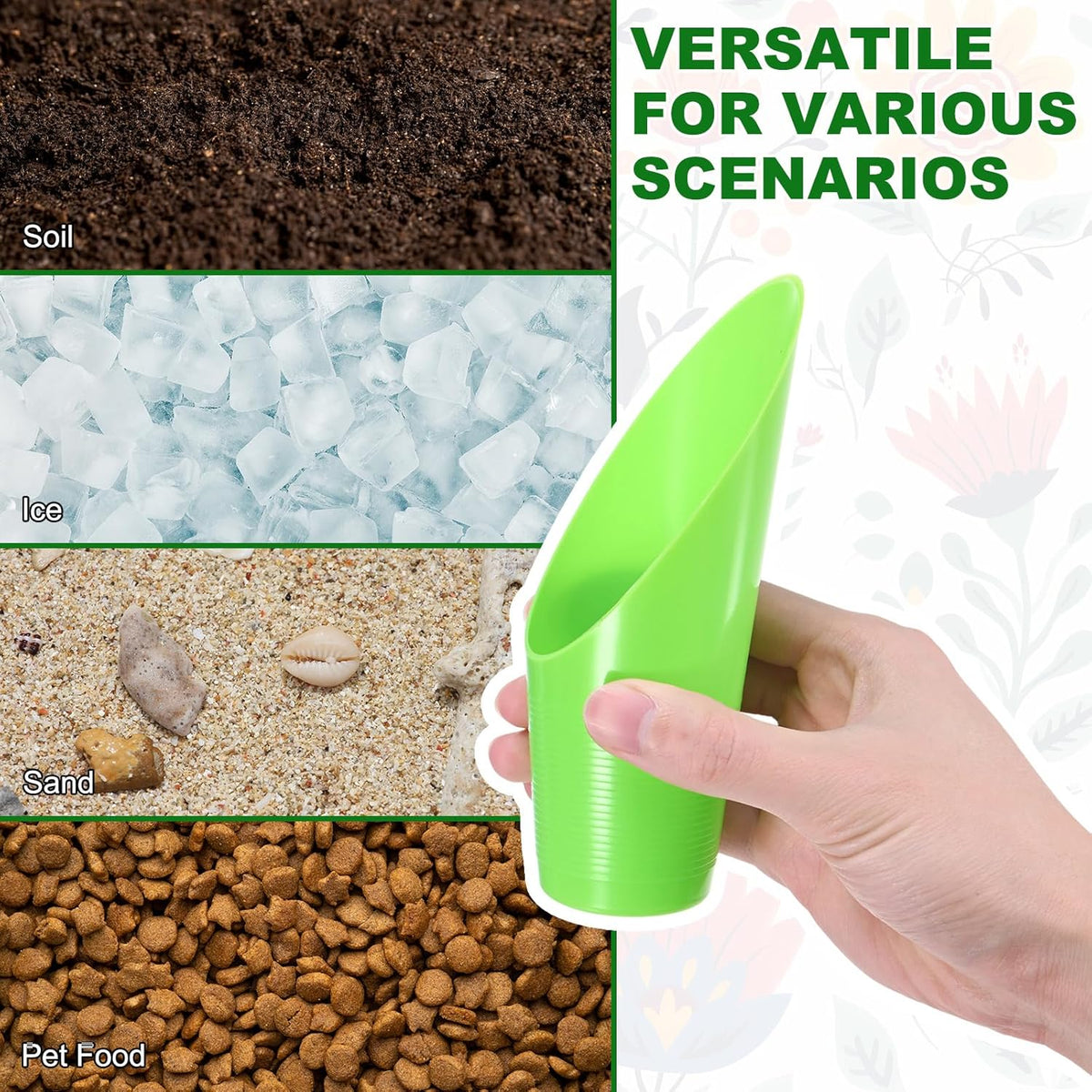 M METERXITY 18-Pack Bonsai Soil Scoops, Plastic Garden Soil Scoops Bucket Shovel Potting Scoopers for Transplanting/Flower Planting/Plant Succulent, Colorful Small Gardening Tools [Multicolor]