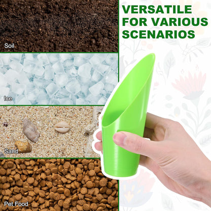 M METERXITY 18-Pack Bonsai Soil Scoops, Plastic Garden Soil Scoops Bucket Shovel Potting Scoopers for Transplanting/Flower Planting/Plant Succulent, Colorful Small Gardening Tools [Multicolor]