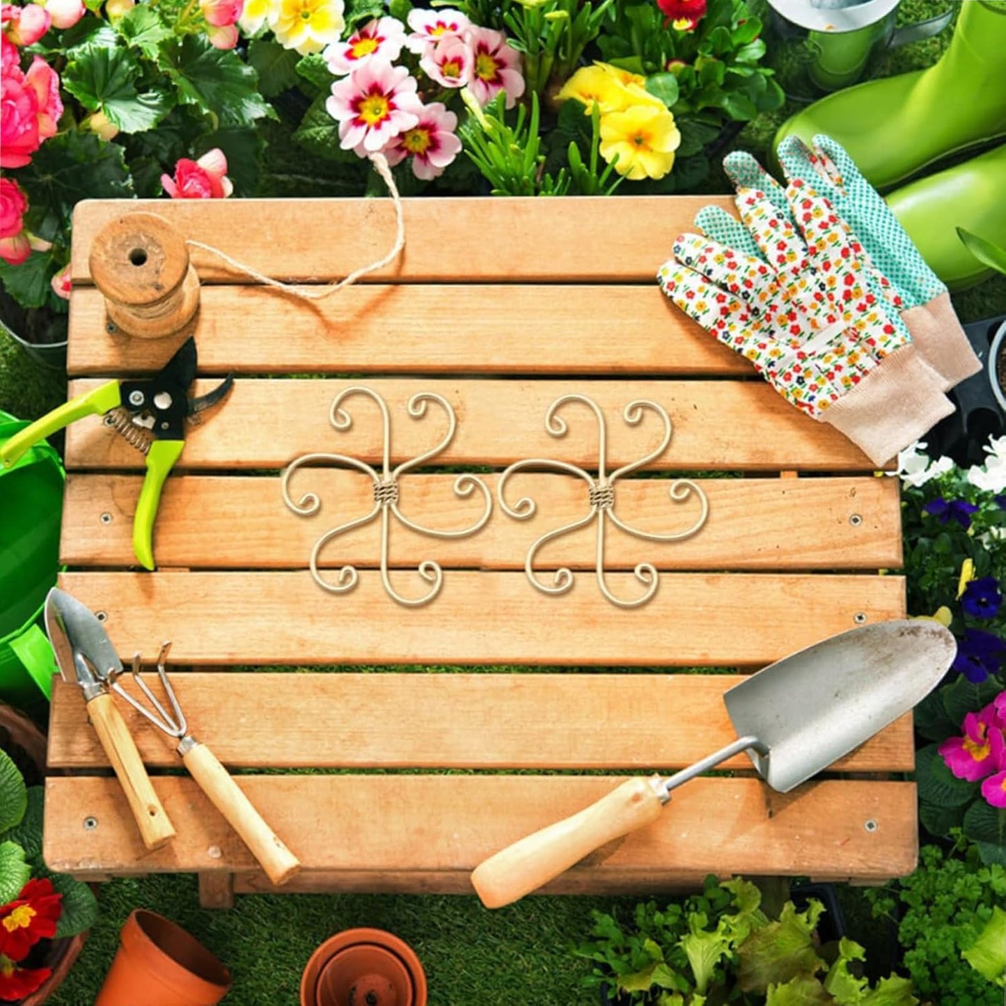 5 Pcs Plant Stem Support, Iron Monstera Plant Support, Durable Hook Stem Supports for Healthy Growth, Bamboo Clamp Set for Leaf Stabilization and Support, Ideal Present for Plant Lovers