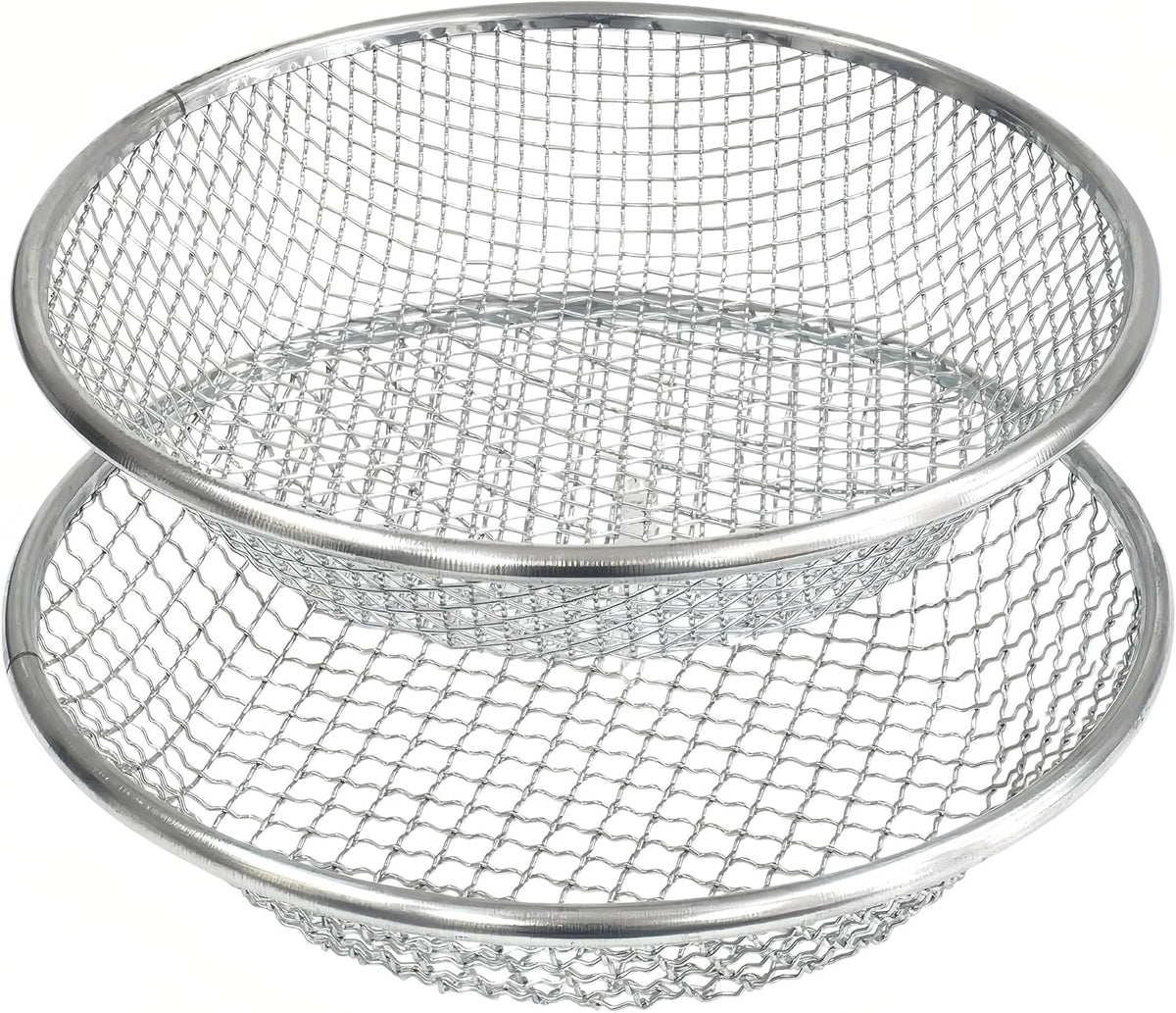 2PCS YUEBM Gardening Sand Soil Compost Sifter Perfect for 5 Gallon Bucket, 1/4 Inch Mesh, 1/8 Inch Mesh