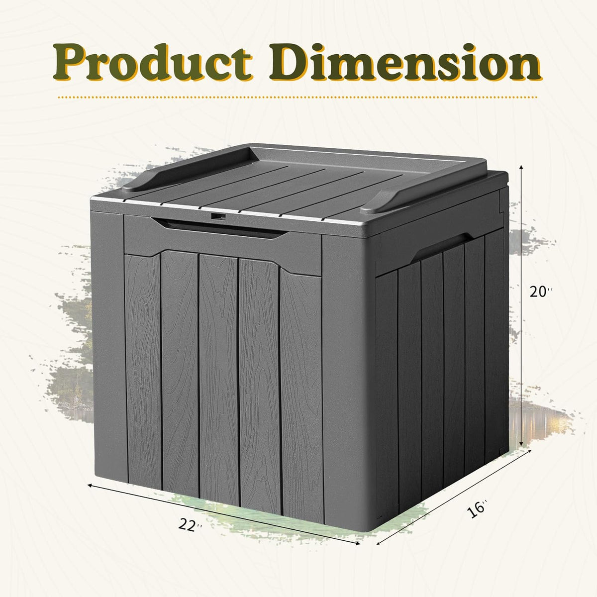 Devoko 100 Gallon Waterproof Large Resin Deck Box Indoor Outdoor Lockable Storage Container for Patio Furniture Cushions Garden Tools (100 Gallon, Black)