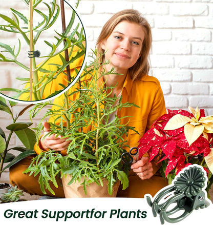 60Pcs Plant Clips for Climbing Plants, Orchid Clips for Plants Support, Indoor & Garden Clip for Climbing Plant Pins, Perfect for Vines & Flowers, Easy to Use Durable, Green