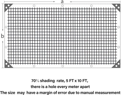 winemana 70% Shade Cloth 10x20 FT - Durable UV Blocking Mesh Tarp for Garden, Patio, Greenhouse & Chicken Coop - Sun Shade Cover with Grommets for Plants, Dog Kennel, Outdoor Use