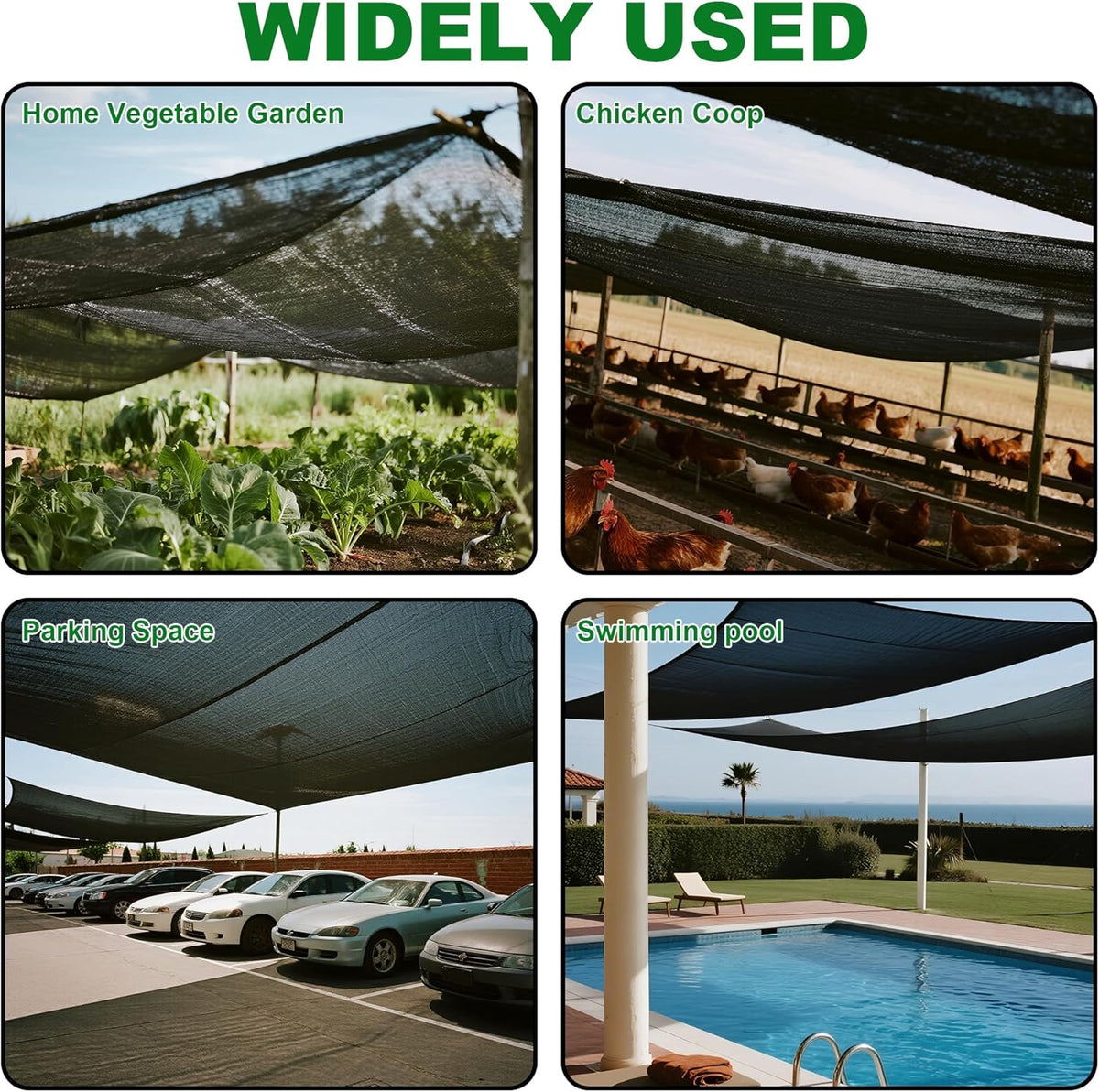 winemana 70% Shade Cloth 10x20 FT - Durable UV Blocking Mesh Tarp for Garden, Patio, Greenhouse & Chicken Coop - Sun Shade Cover with Grommets for Plants, Dog Kennel, Outdoor Use