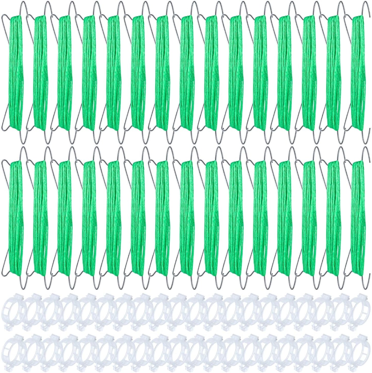 30Pcs Tomato Hooks with String, Tomato Support Hooks, Tomato Holder Hooks & Plant Support Clips with 33.3ft Twine to Prevent Tomatoes from Pinching or Falling Off