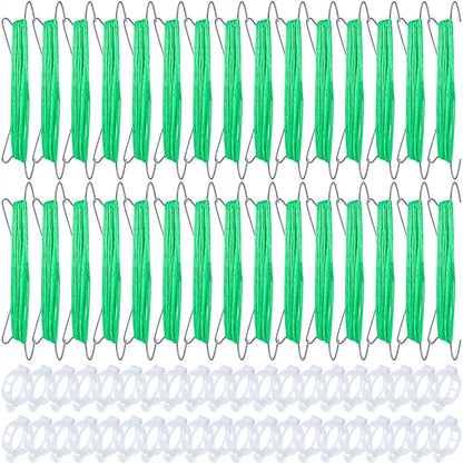 30Pcs Tomato Hooks with String, Tomato Support Hooks, Tomato Holder Hooks & Plant Support Clips with 33.3ft Twine to Prevent Tomatoes from Pinching or Falling Off
