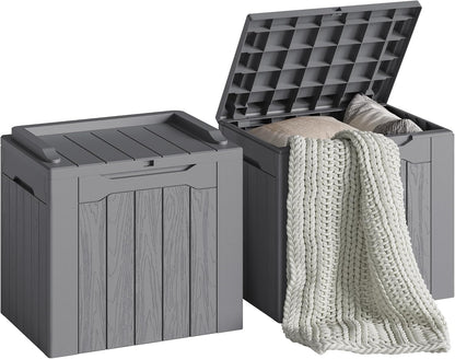30 Gallon Resin Deck Box Waterproof Outdoor Storage Box for Patio Furniture Pool Accessories Indoor Storage for Cushion Garden Tools (30 Gallon, Black)