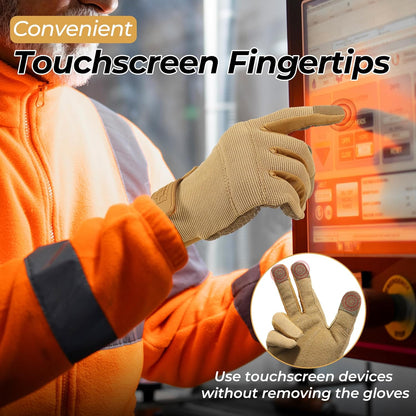 Work Gloves for Men & Women, Utility Mechanic Working Gloves Touch Screen, Flexible Gardening Gloves for Yard