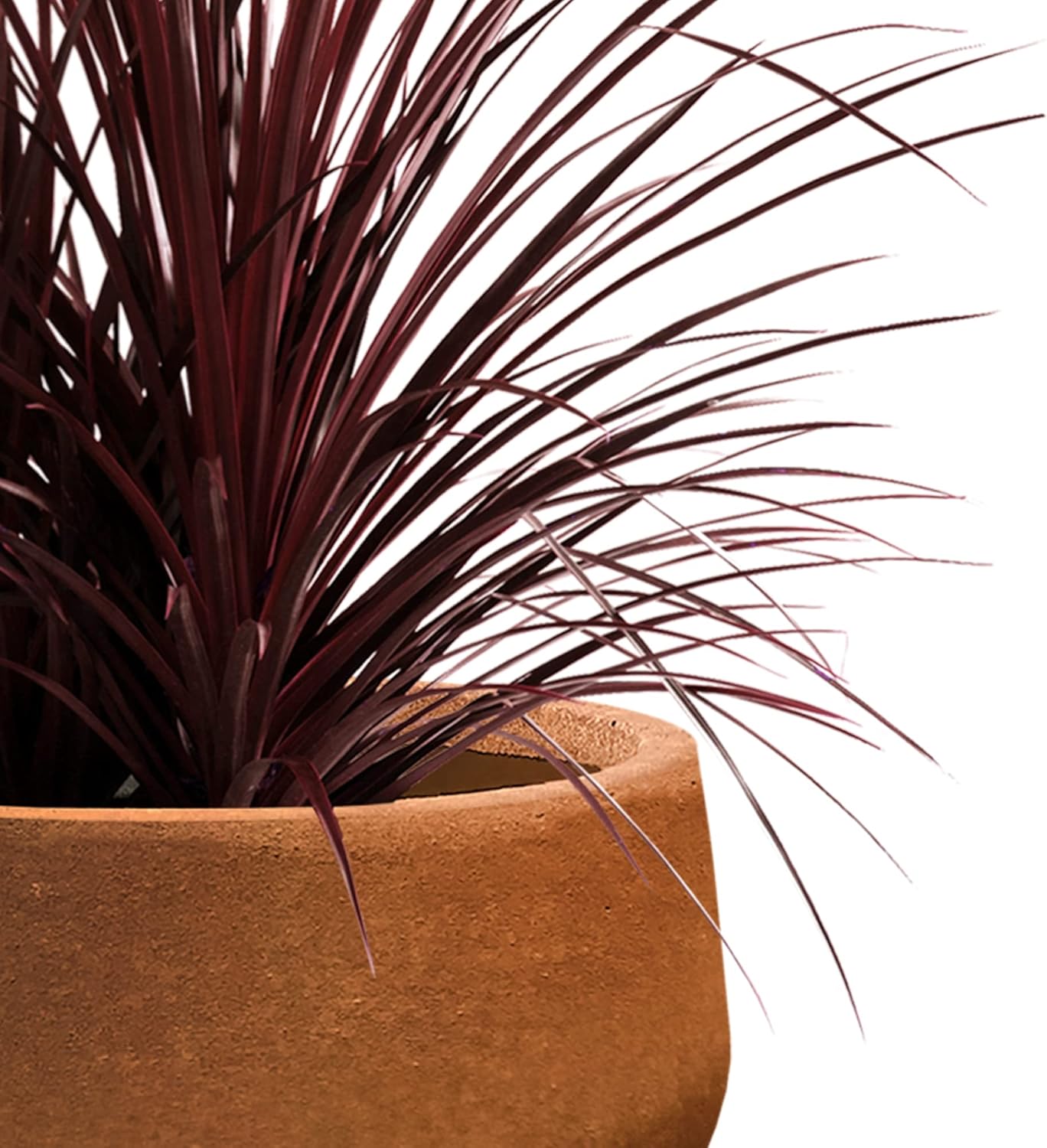 Kante 15.7" Dia Round Concrete Planter, Outdoor Indoor Garden Plant Pots with Drainage Hole and Rubber Plug, Modern Curvaceous Design, Slate Gray
