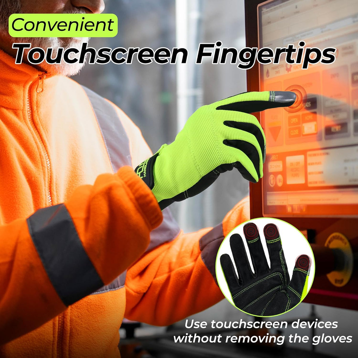 Work Gloves for Men & Women, Utility Mechanic Working Gloves Touch Screen, Flexible Gardening Gloves for Yard