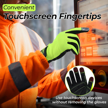 Work Gloves for Men & Women, Utility Mechanic Working Gloves Touch Screen, Flexible Gardening Gloves for Yard
