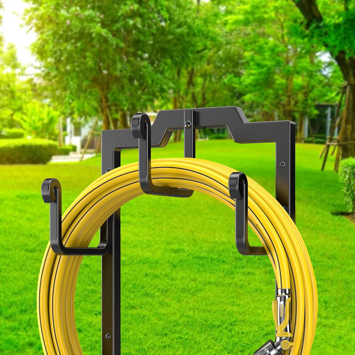Skycarper Garden Hose Reel Holder Water Hose Hanger Organizer Stand,Black