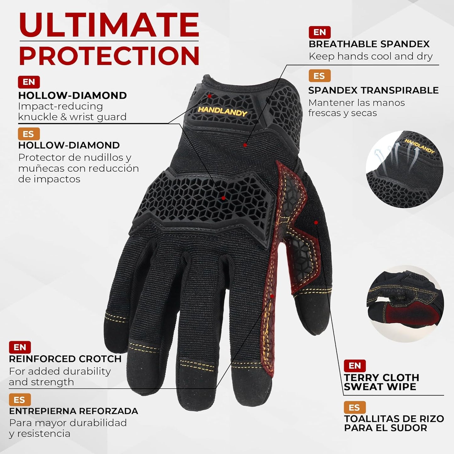 Work Gloves for Men & Women, Utility Mechanic Working Gloves Touch Screen, Flexible Gardening Gloves for Yard