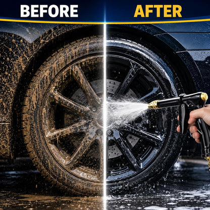 Turn Any Hose Into A High-Pressure Water Jet,Heavy Duty Garden Hose Nozzle,Multi Function Lawn & Garden Watering Sprayer,Spray Nozzles for Cleaning Yard Pets Car,Three Spray Modes with Foam Pot(set)