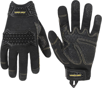 Work Gloves for Men & Women, Utility Mechanic Working Gloves Touch Screen, Flexible Gardening Gloves for Yard