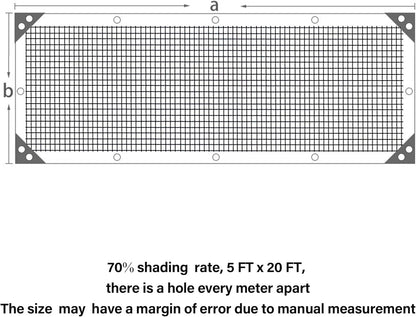winemana 70% Shade Cloth 10x20 FT - Durable UV Blocking Mesh Tarp for Garden, Patio, Greenhouse & Chicken Coop - Sun Shade Cover with Grommets for Plants, Dog Kennel, Outdoor Use