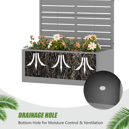 Casaphoria Metal Raised Garden Bed with Trellis and Wheels, 72"x47"x16" Planter Box for Climbing Plants, Vegetables & Vines, Features Drainage Holes and Privacy Screen (Black-Louver) - Colors A