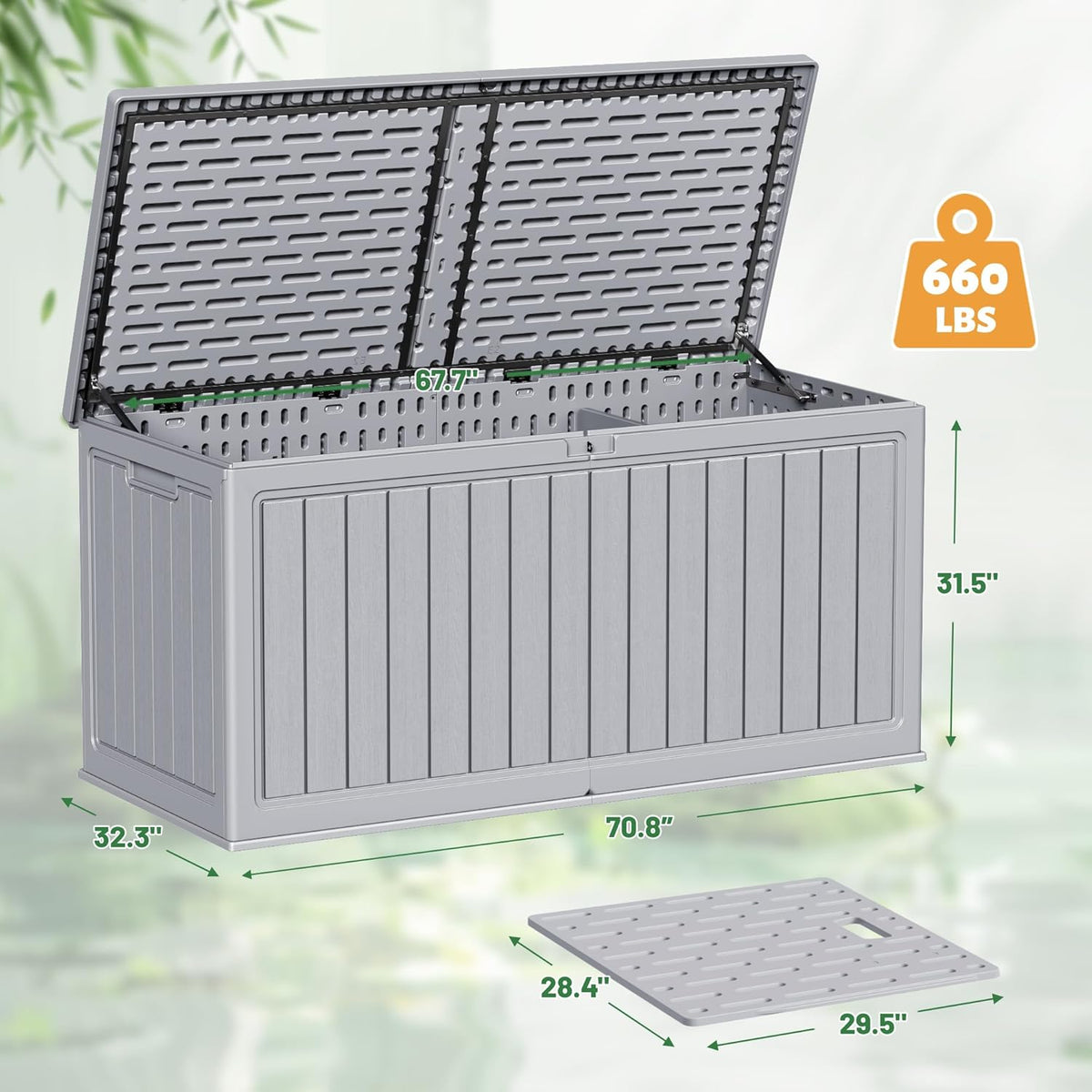 30 Gallon Resin Deck Box Waterproof Outdoor Storage Box for Patio Furniture Pool Accessories Indoor Storage for Cushion Garden Tools (30 Gallon, Black)