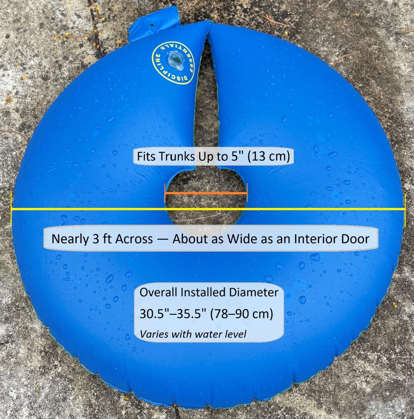 Slow Release Ring-Style Tree Watering Bag - 15 Gallon Watering Ring for Trees, Discipline Essentials (2 Pack, Blue/Yellow)