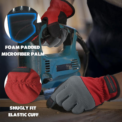 Work Gloves for Men & Women, Utility Mechanic Working Gloves Touch Screen, Flexible Gardening Gloves for Yard