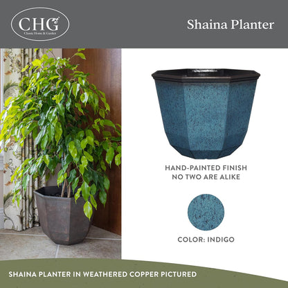 Classic Home and Garden by Growscape Shaina Planting Pots - Lightweight Indoor & Outdoor Plant Pots - UV-Resistant Resin Flower Pots - Pot Planters for Flowers & Herbs (15” Earth)