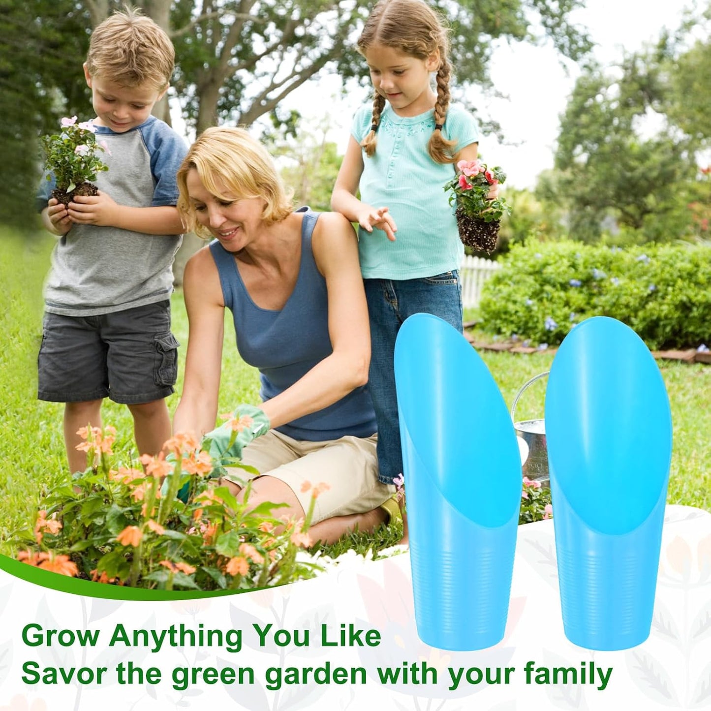 M METERXITY 18-Pack Bonsai Soil Scoops, Plastic Garden Soil Scoops Bucket Shovel Potting Scoopers for Transplanting/Flower Planting/Plant Succulent, Colorful Small Gardening Tools [Multicolor]