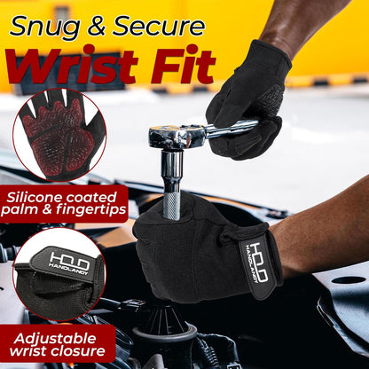 Work Gloves for Men & Women, Utility Mechanic Working Gloves Touch Screen, Flexible Gardening Gloves for Yard