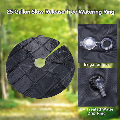 Tree Watering Ring, 10 Gallon Reusable PVC Tree Watering Bags Drip Irrigation Water Pouch Gardening Tools for Landscaping, Newly Planted (Green)