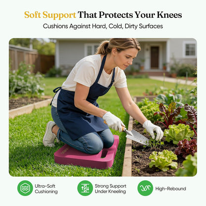 Grenebo 2-Pack 1.6" Extra Thick NBR Foam Garden Kneeling Pads, Ultra Soft Cushion Kneeling Pads for Gardening, Gardening Kneeling Pad for Baby Bathing, Work, Exercise, 17.3×11×1.6 in, Green