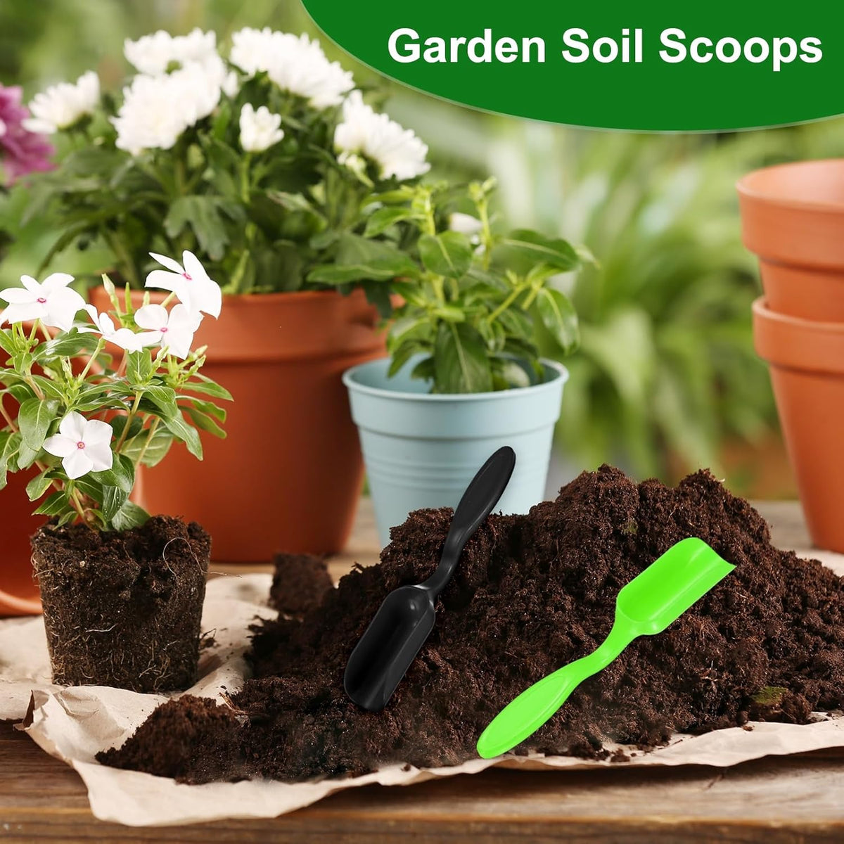 M METERXITY 20-Pack Mini Gardening Shovel Spoons, Plastic Garden Soil Scoops for Cultivation Digging Transplanting/Flower Planting/Plant Succulent, Colorful Small Gardening Tools [Multicolor]